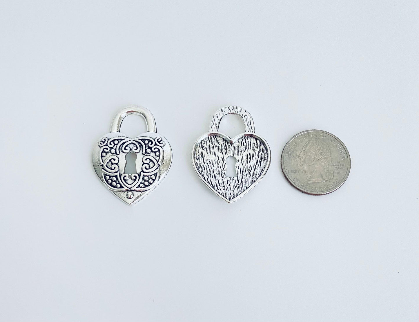 LARGE Heart Lock or Key Charm