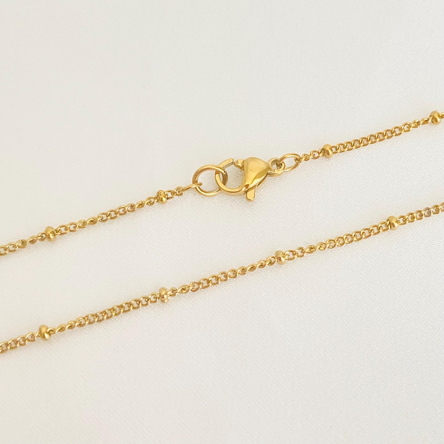 Delicate Gold over Stainless Steel Satellite Chain Necklace