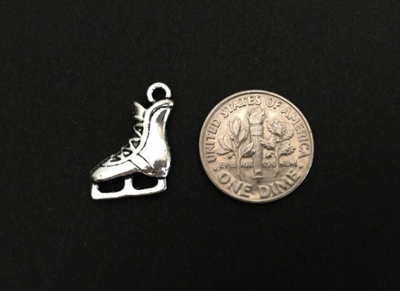 Base Metal Ice Skating Shoe Charm