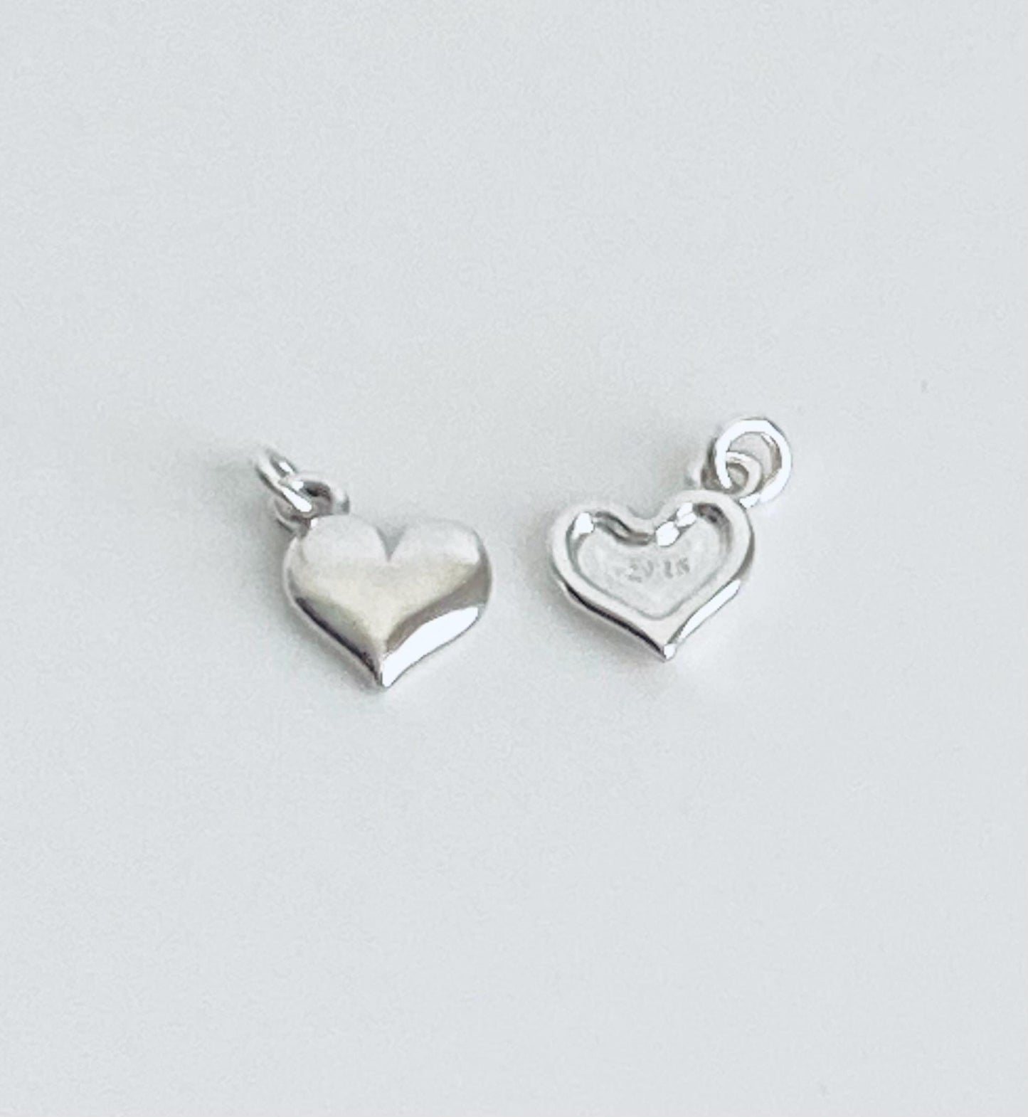 Tiny Sterling Silver Sideway Heart Charm