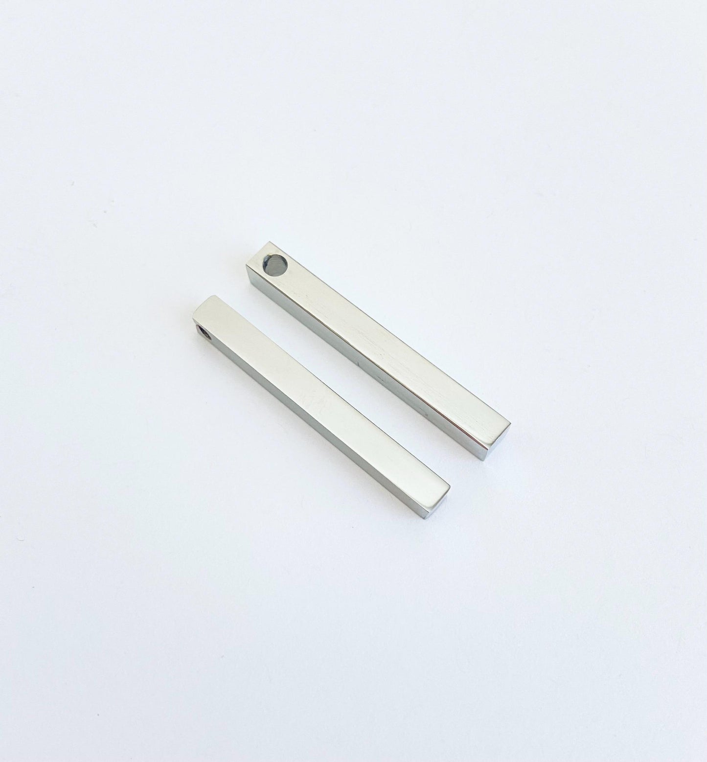 Engravable Stainless Steel Long Cube Blank (5mm x 40mm)