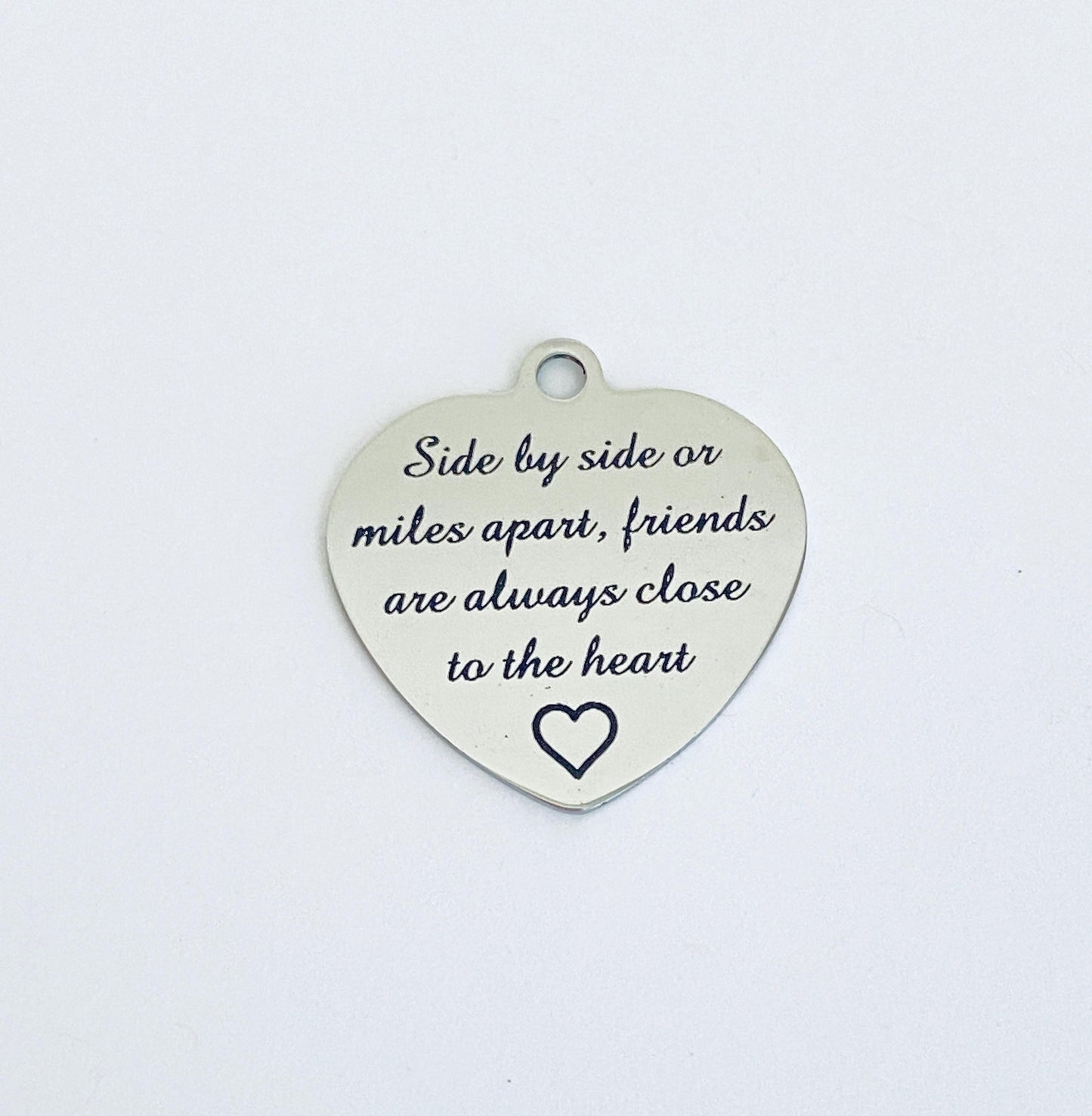 Large Stainless Steel Engraved Friendship Charm