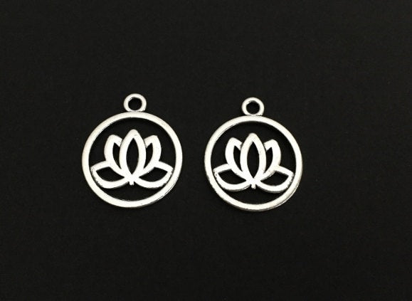 Base Metal Lotus Flower Charm