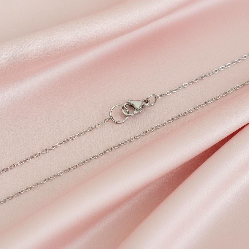 Thin Stainless Steel Flat Cable Chain Necklace