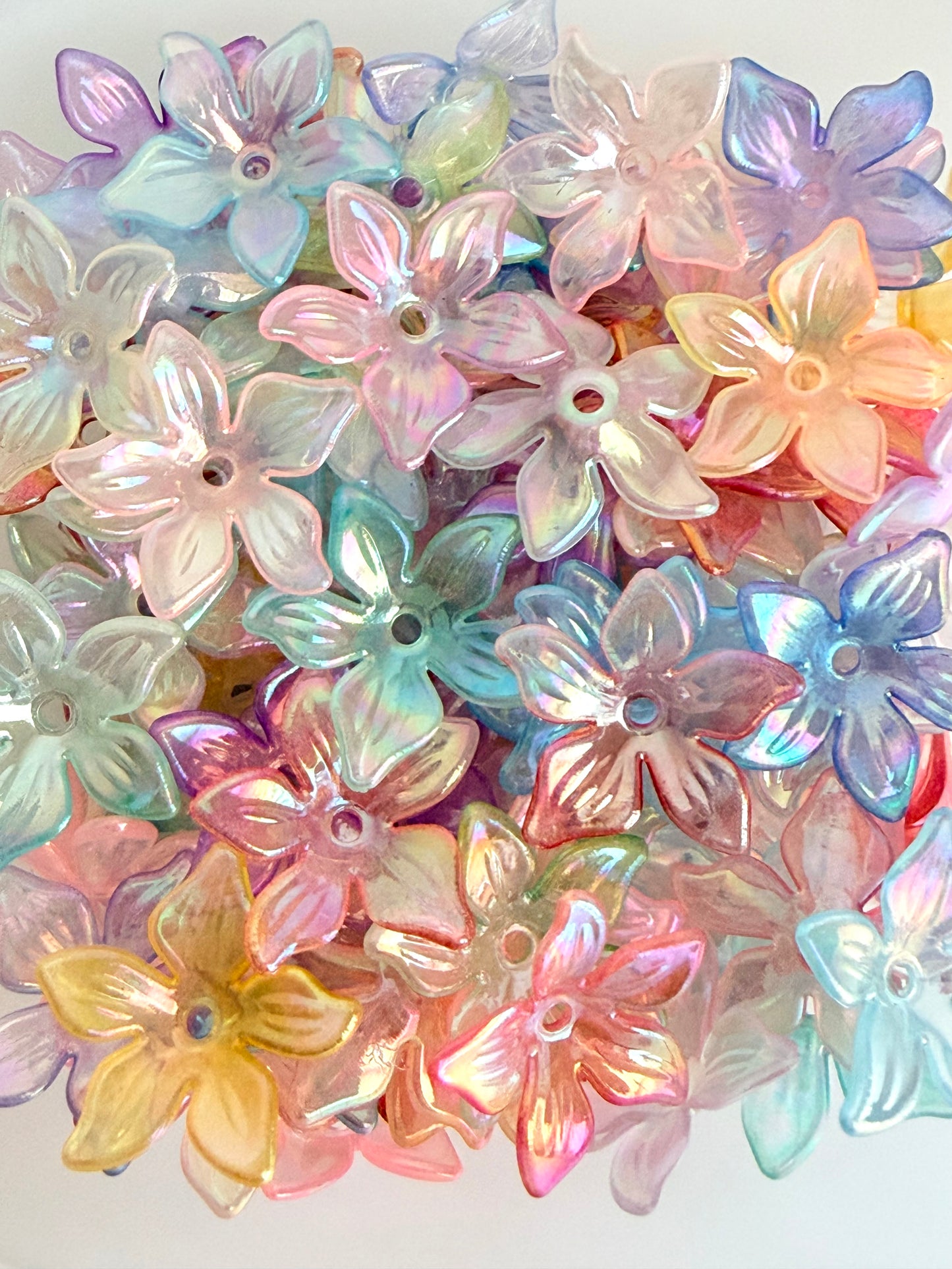 20mm Mixed Color Transparent AB Bauhinia Flower Beads