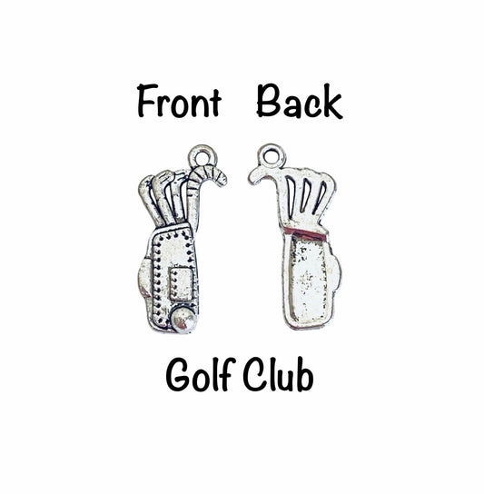 Base Metal Golf Charms (Golf Club • Gold Stick)