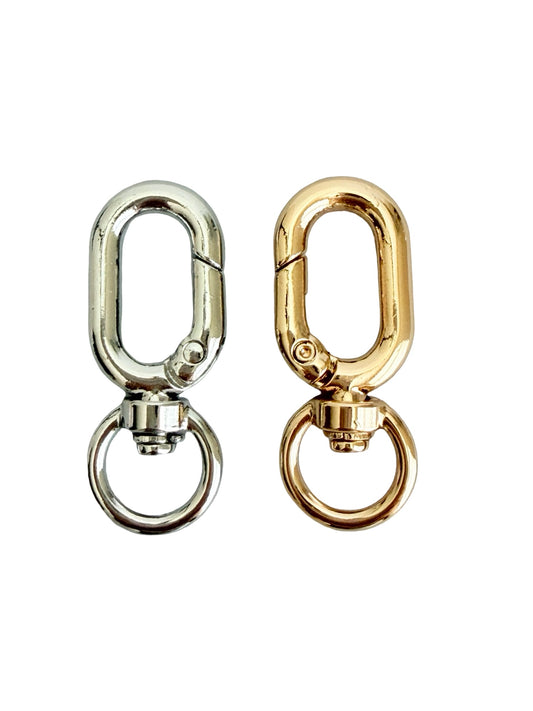 Oval Clip-On Clasp Connector • Silver or Champagne Gold