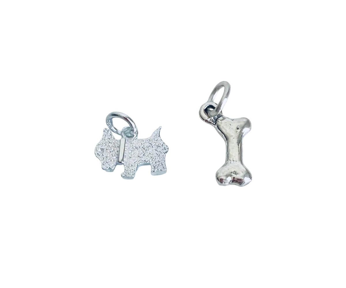 Sterling Silver Dog Charm • Dog Bone Charm • Sold Individually