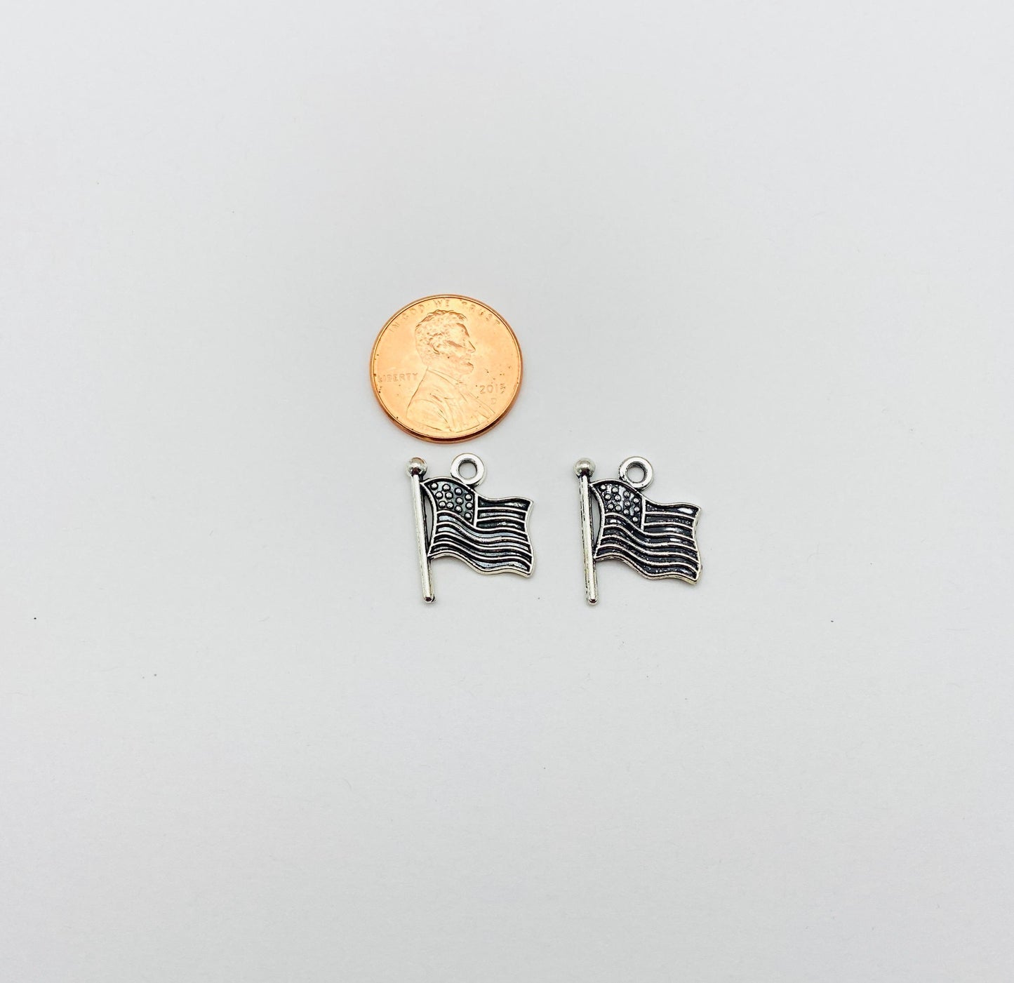 Base Metal American Flag Charm