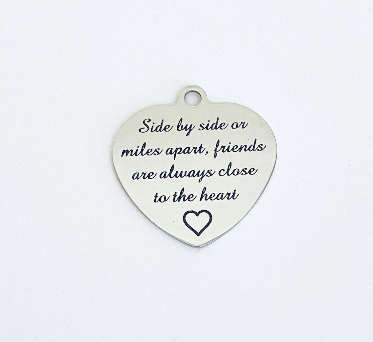 Large Stainless Steel Engraved Friendship Charm