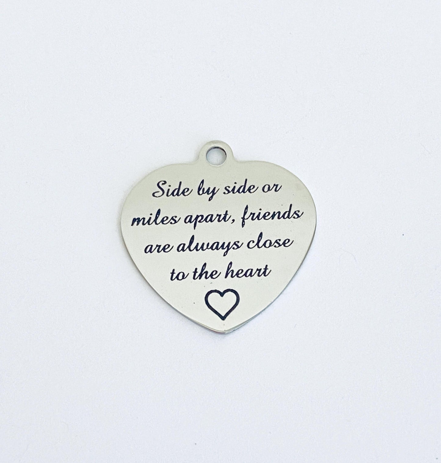 Large Stainless Steel Engraved Friendship Charm