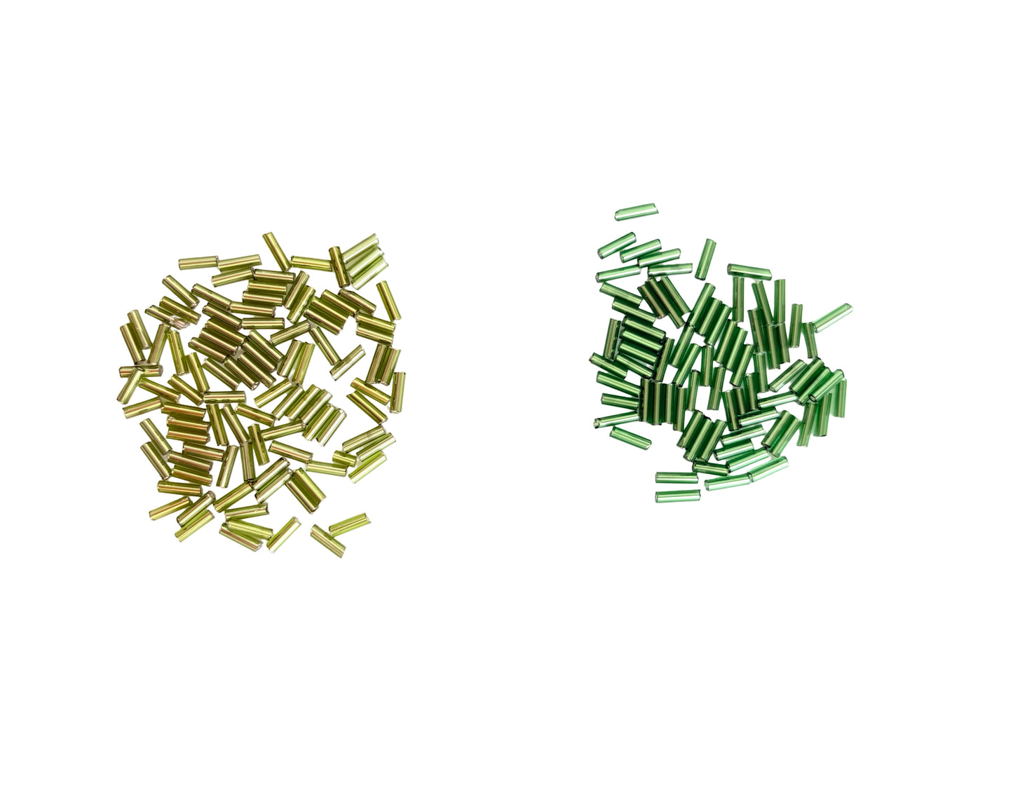 2mm x 7mm Tube Seed Beads • Olive Green & Dark Green Beads, Perfect for Jewelry Making & Mini Flower Bouquets