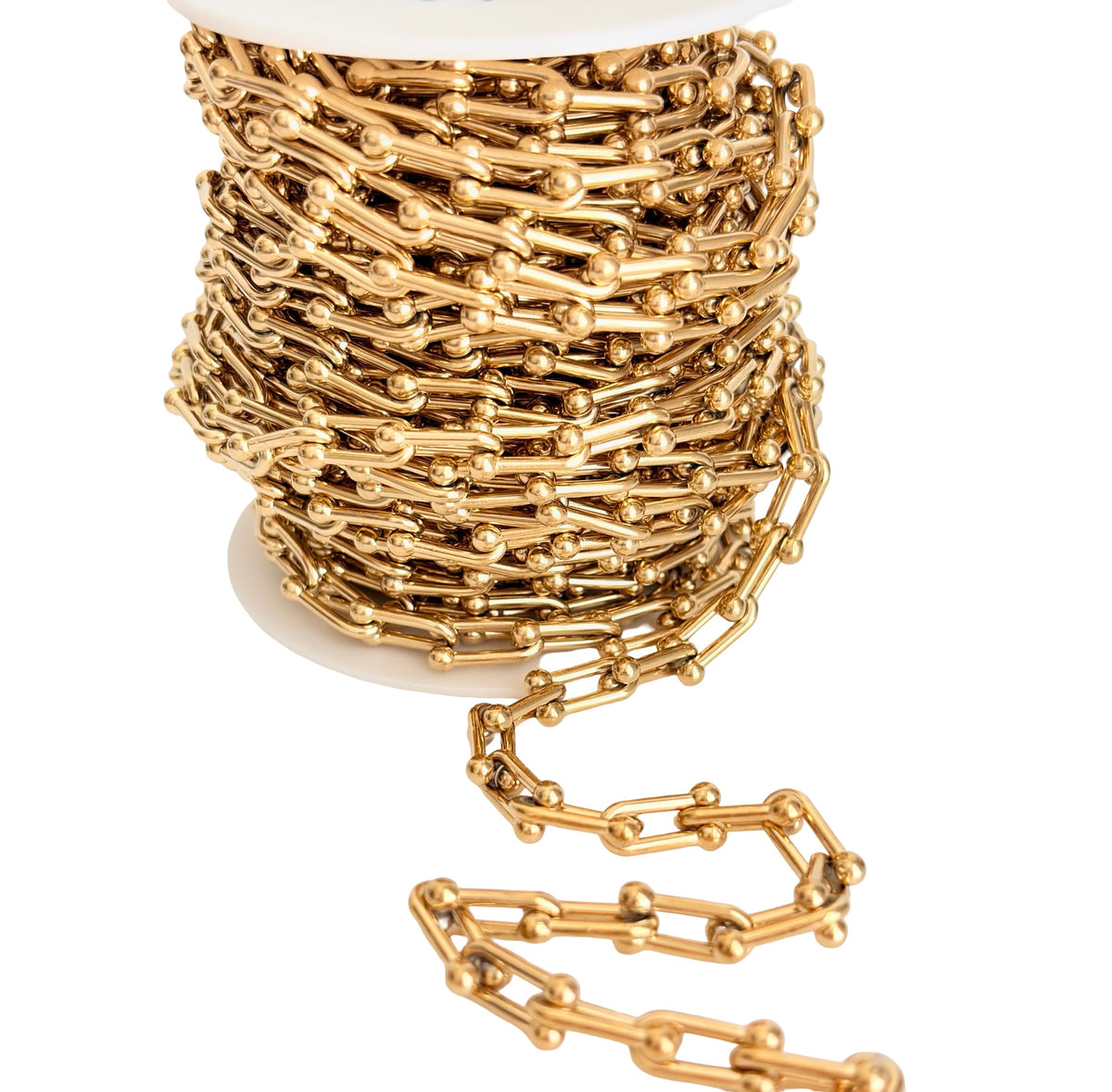 Chunky U Shape Chain Sold by Foot • Stainless Steel • Gold over Stainless Steel