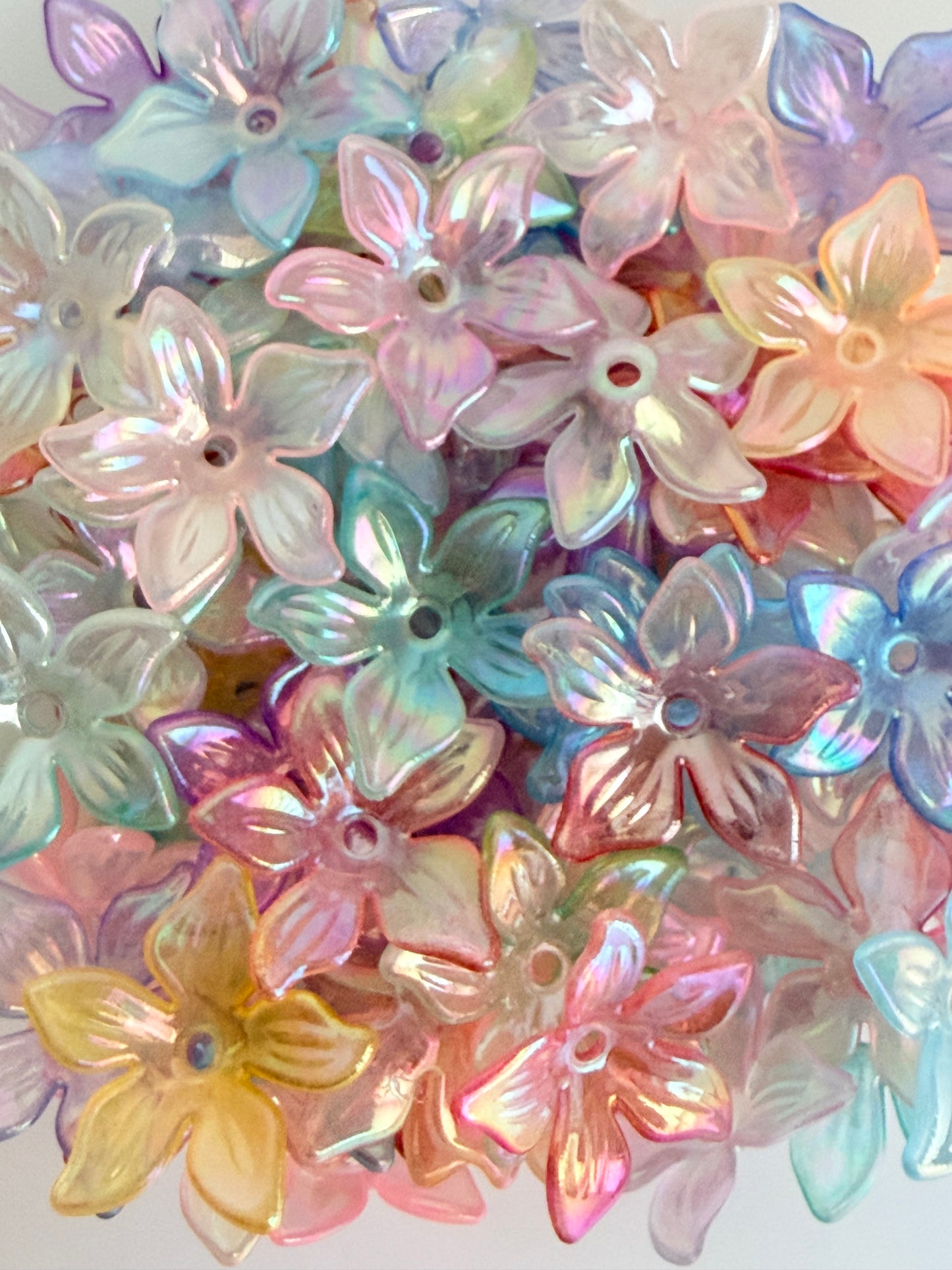 20mm Mixed Color Transparent AB Bauhinia Flower Beads