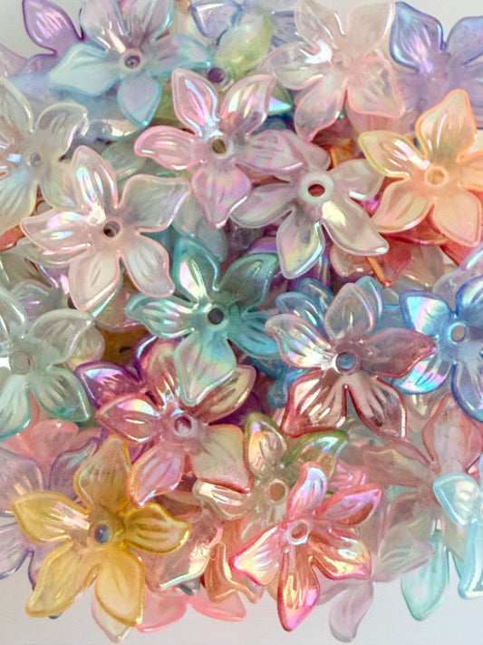 20mm Mixed Color Transparent AB Bauhinia Flower Beads