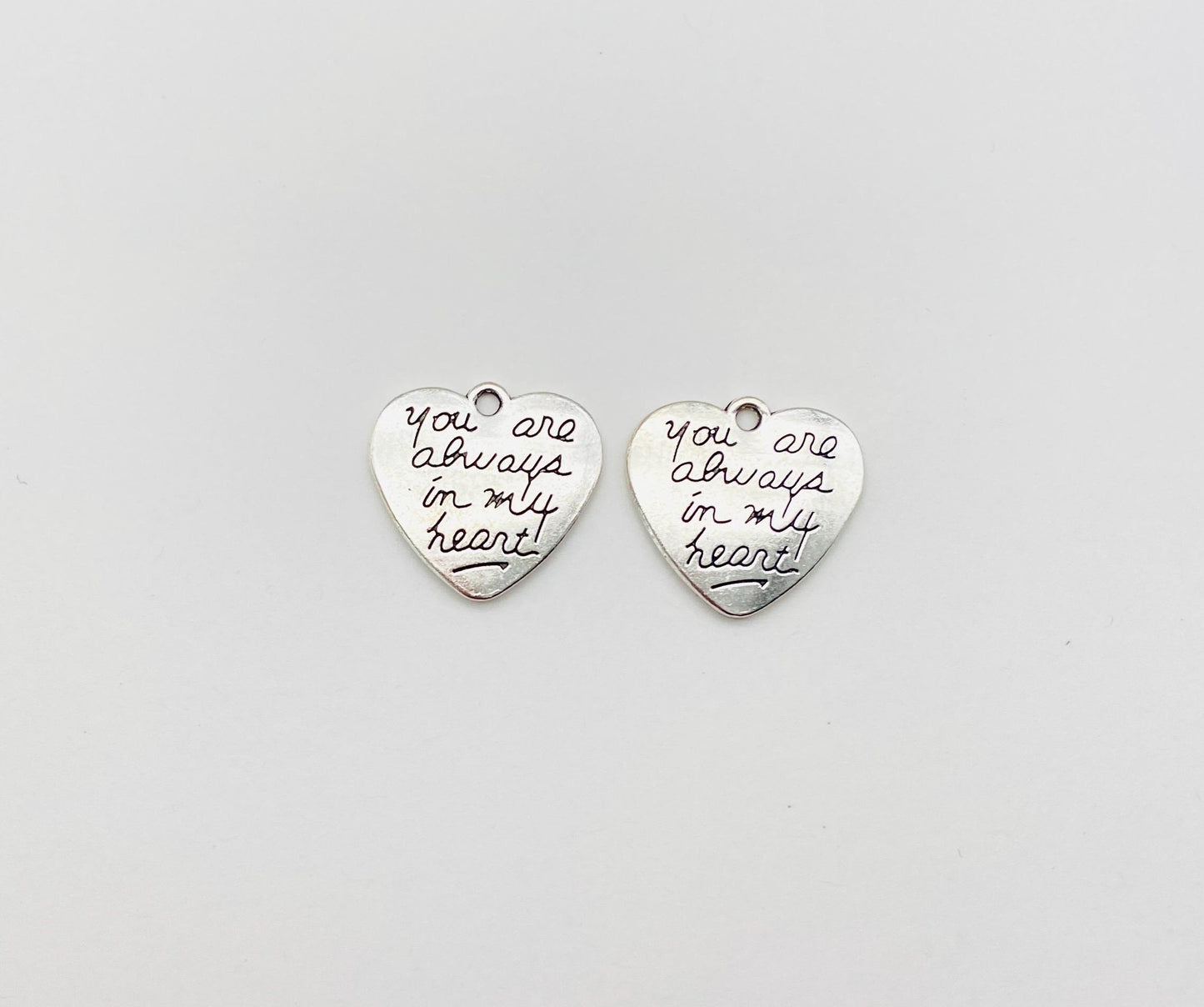 Base Metal You are always in my heart Charm