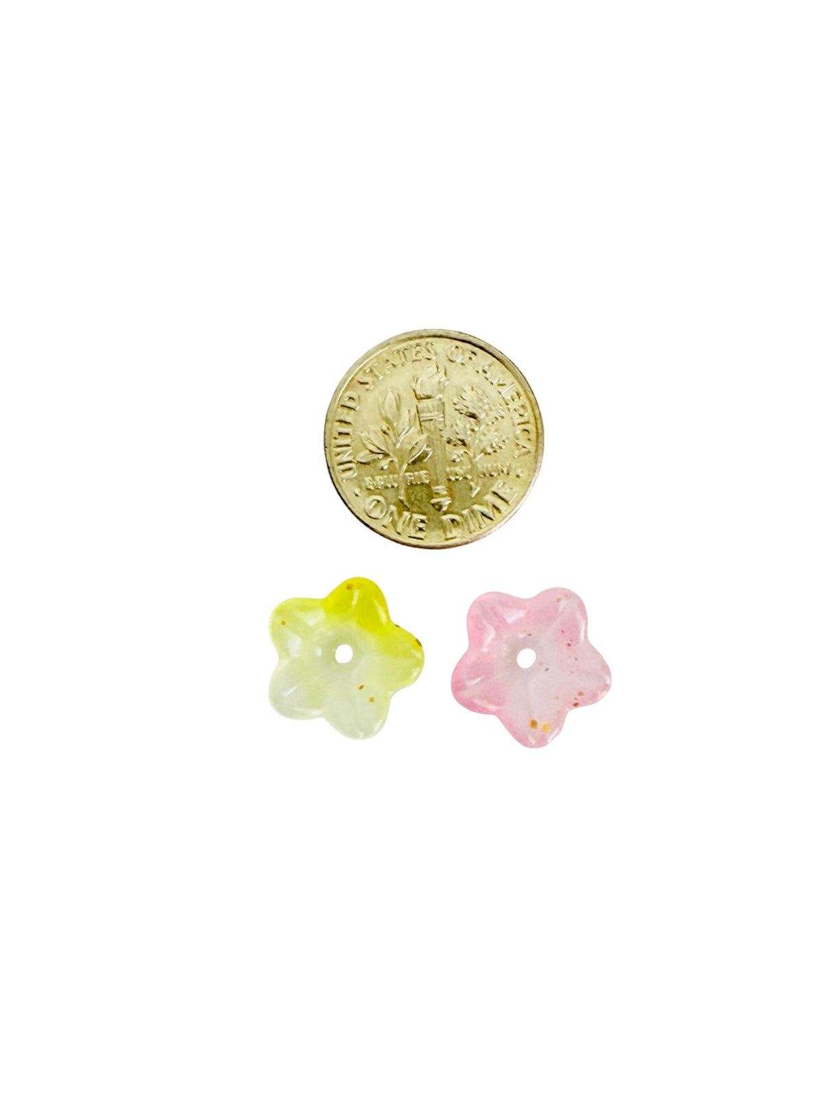 11mm Acrylic Morning Glory Flower Petal Beads • Translucent Gold Dust, Transparent & Pastel AB Flower Beads for Jewelry Making
