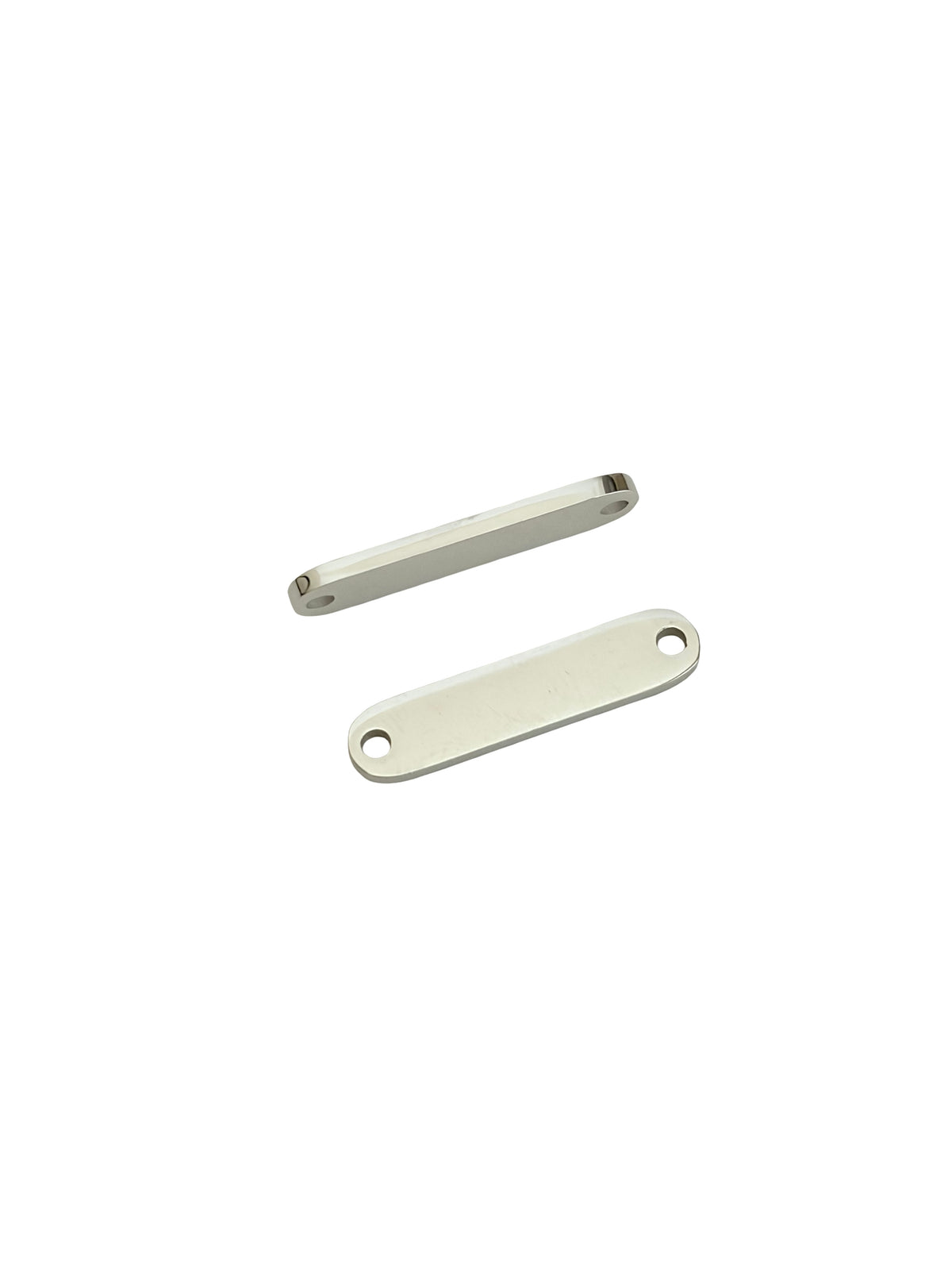 Polished Mini Oval Blank Bar Charm • 5mm x 22mm Stainless Steel or Gold Over Stainless Steel • Engravable Bar Pendant
