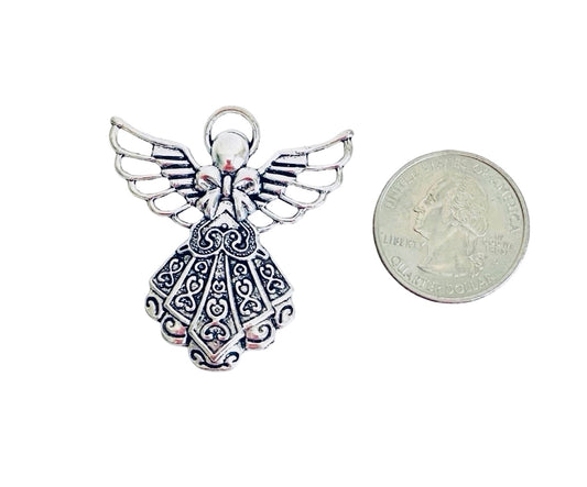 Base Metal LARGE Angel Charm