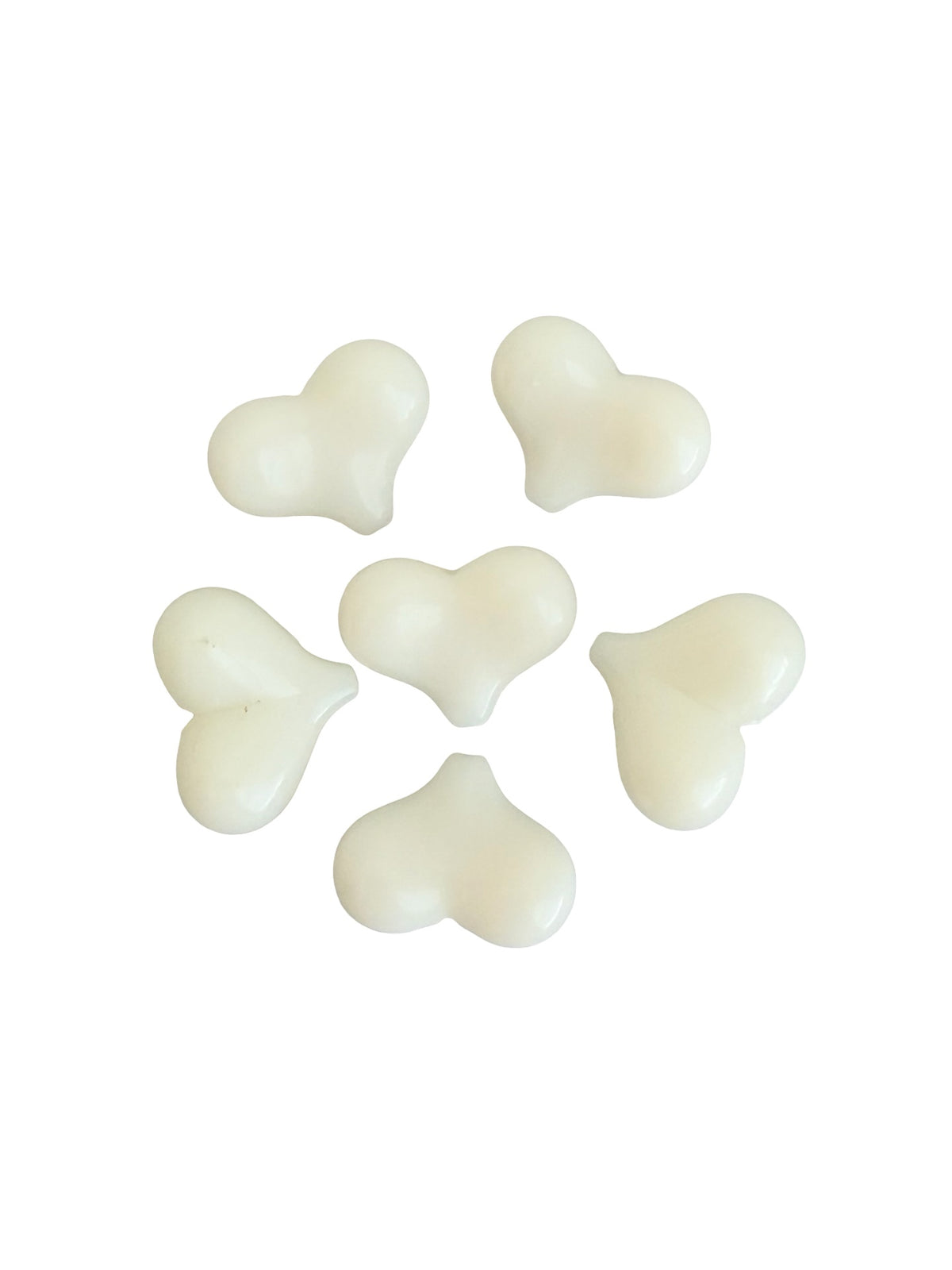 Large Acrylic Puffy Heart Beads • 22mm x 17mm • Off White & Random Mix of Translucent Heart Beads