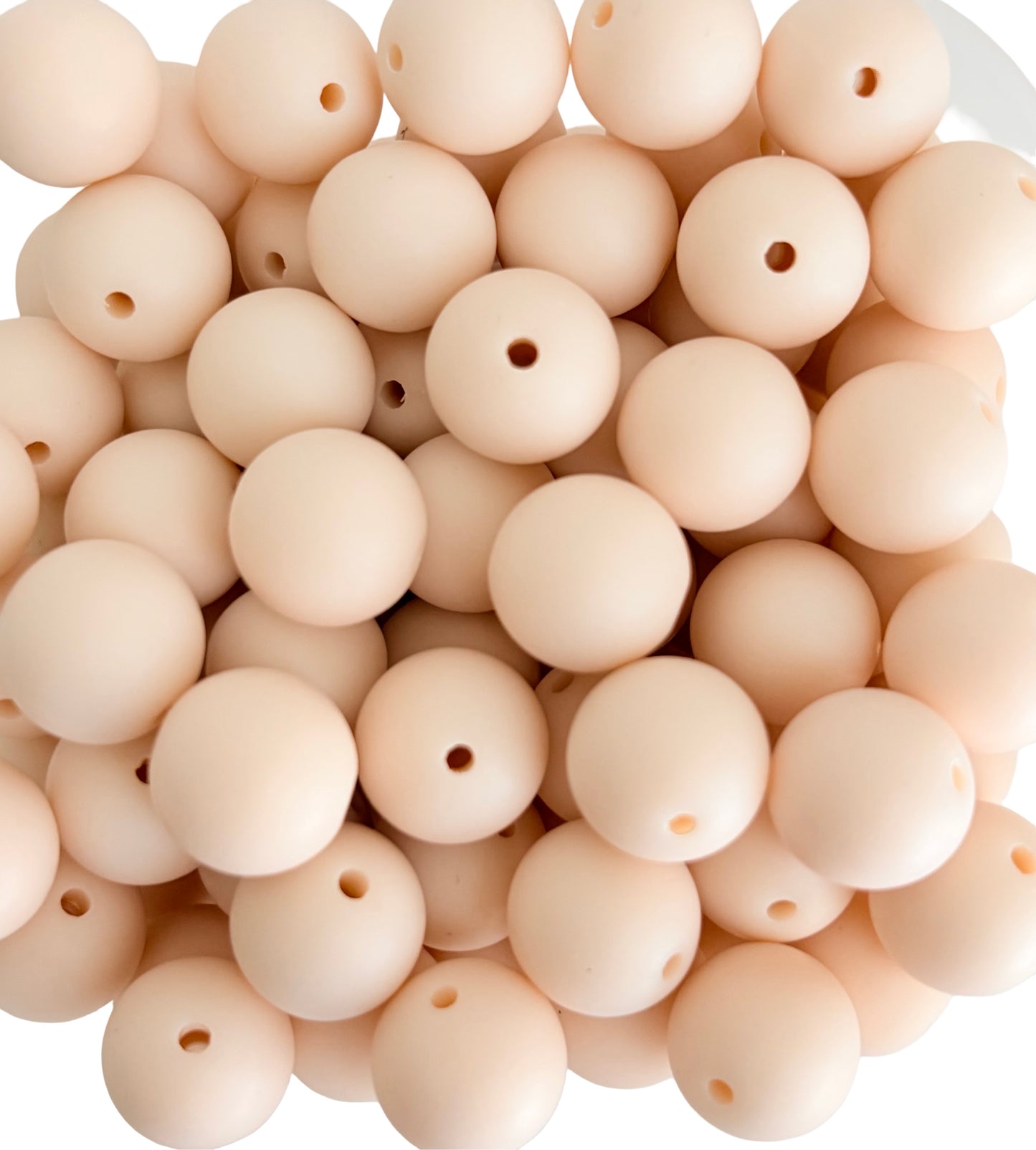Matte Nude Peach Round Acrylic Beads • Soft Pastel Nude Peach Beads