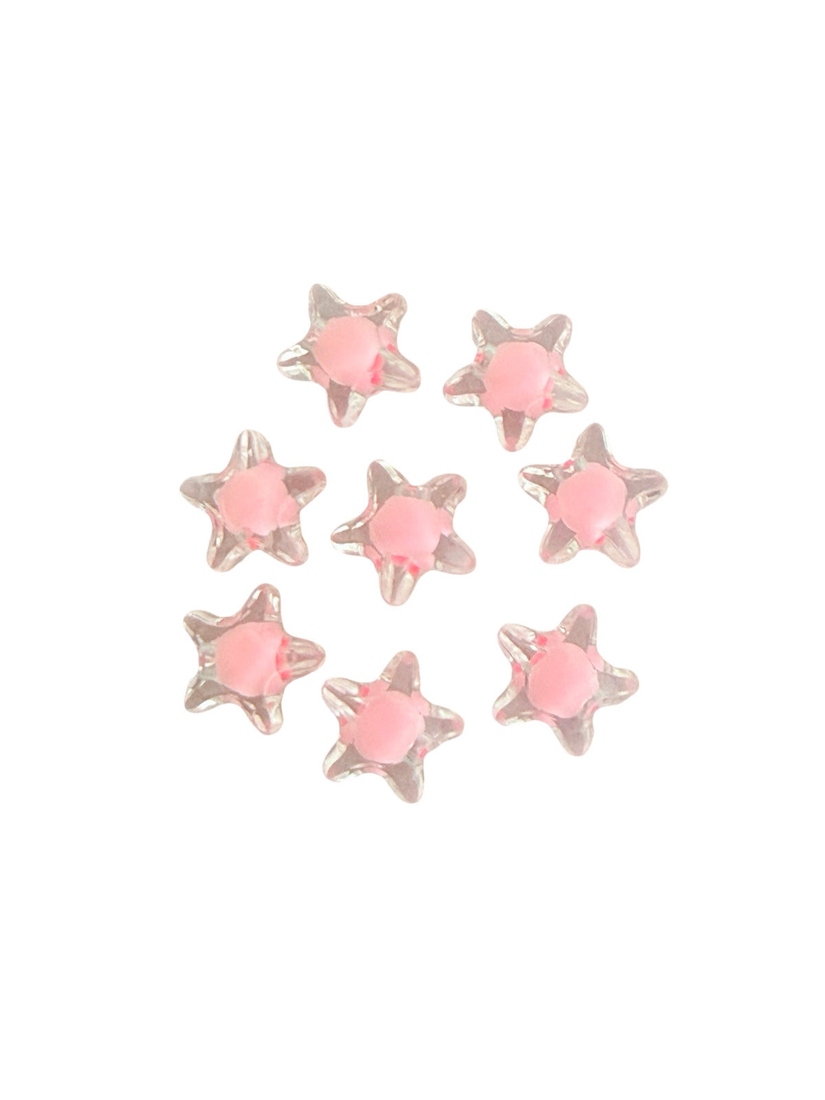 11mm Clear Acrylic Star Beads with 6mm Color Center • Solid or Random Mix Colors • Jewelry Making