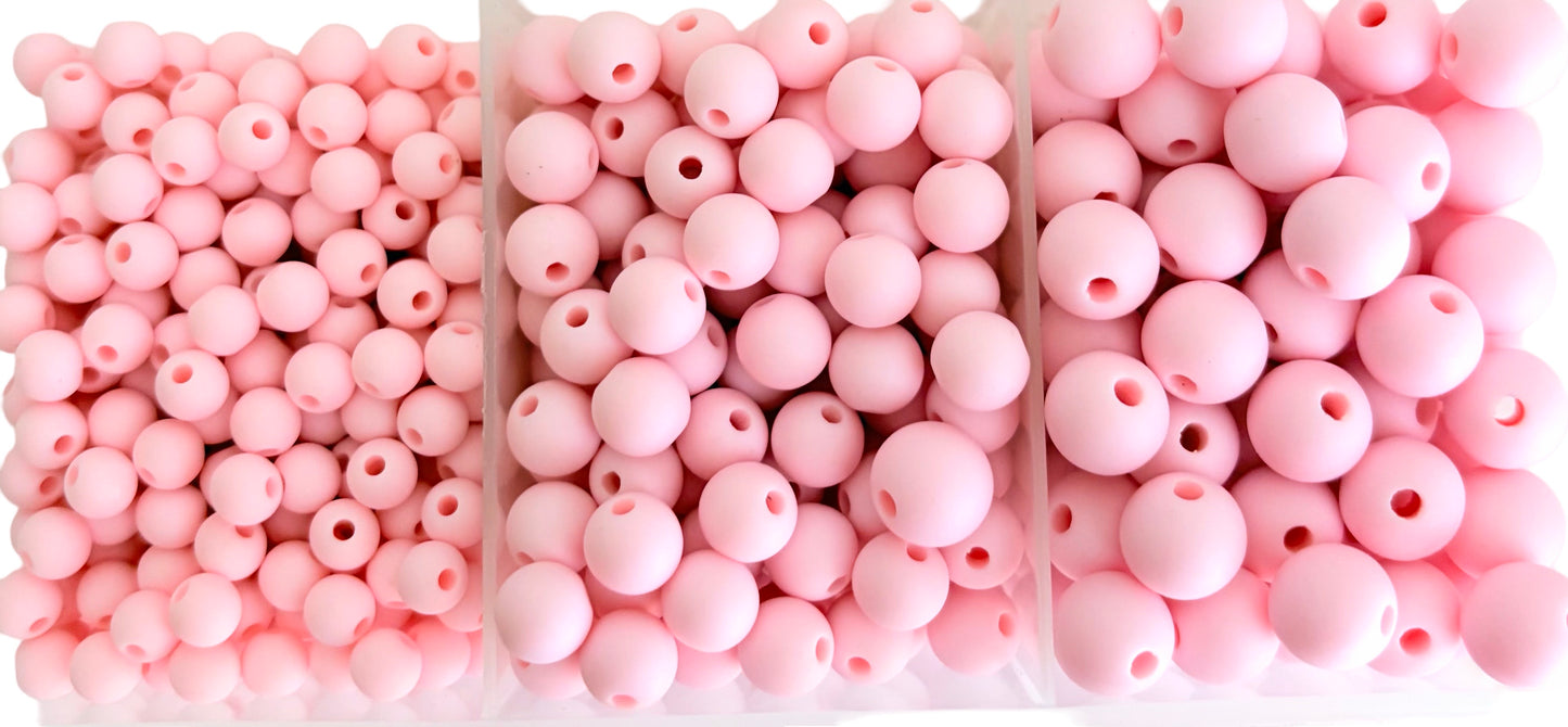 Matte Finish Round Pink Beads • 5mm, 7mm, and 9mm Acrylic Craft Beads for Jewelry Making & DIY Crafts