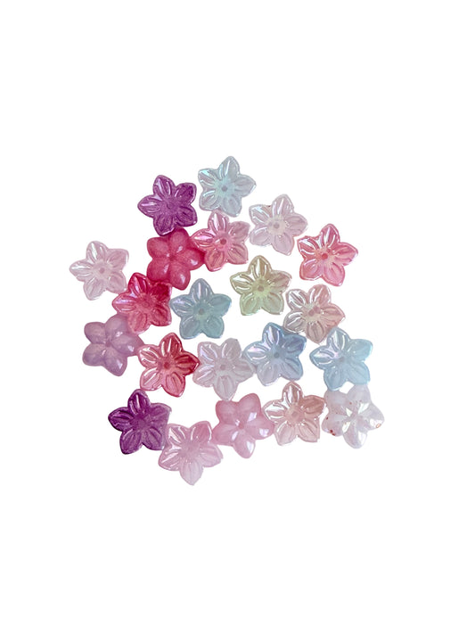 Mixed AB Five-Petal Pastel Flower Beads (12mm)