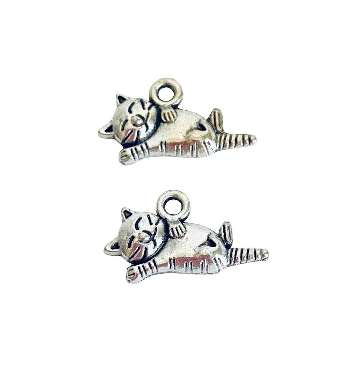 Base Metal Small Cat Charm