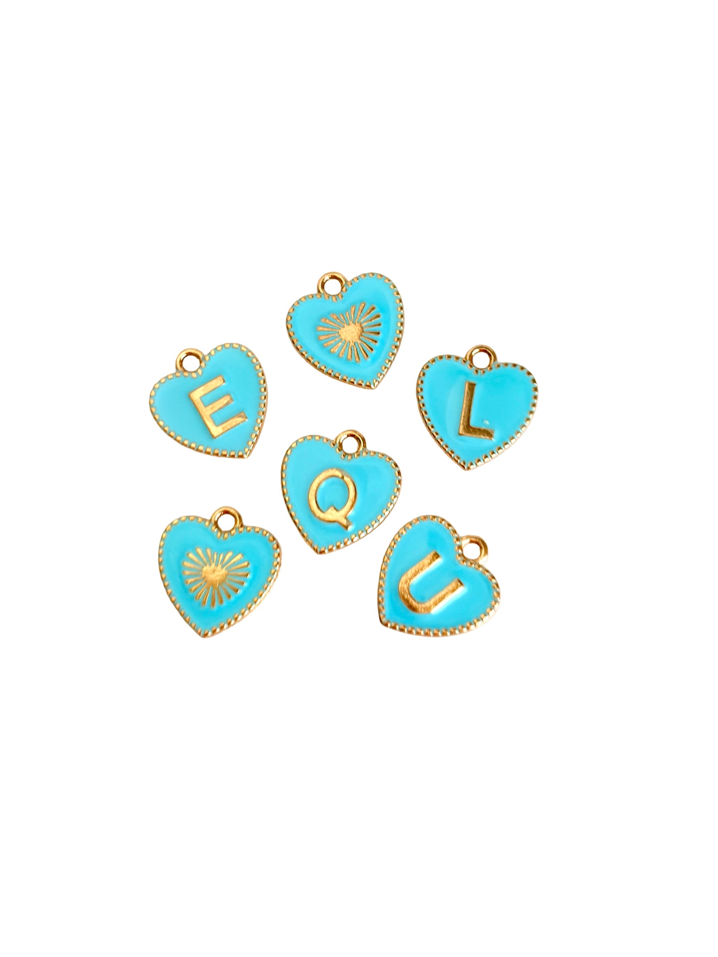 Heart Enamel Initial Letter Charm (A–Z)