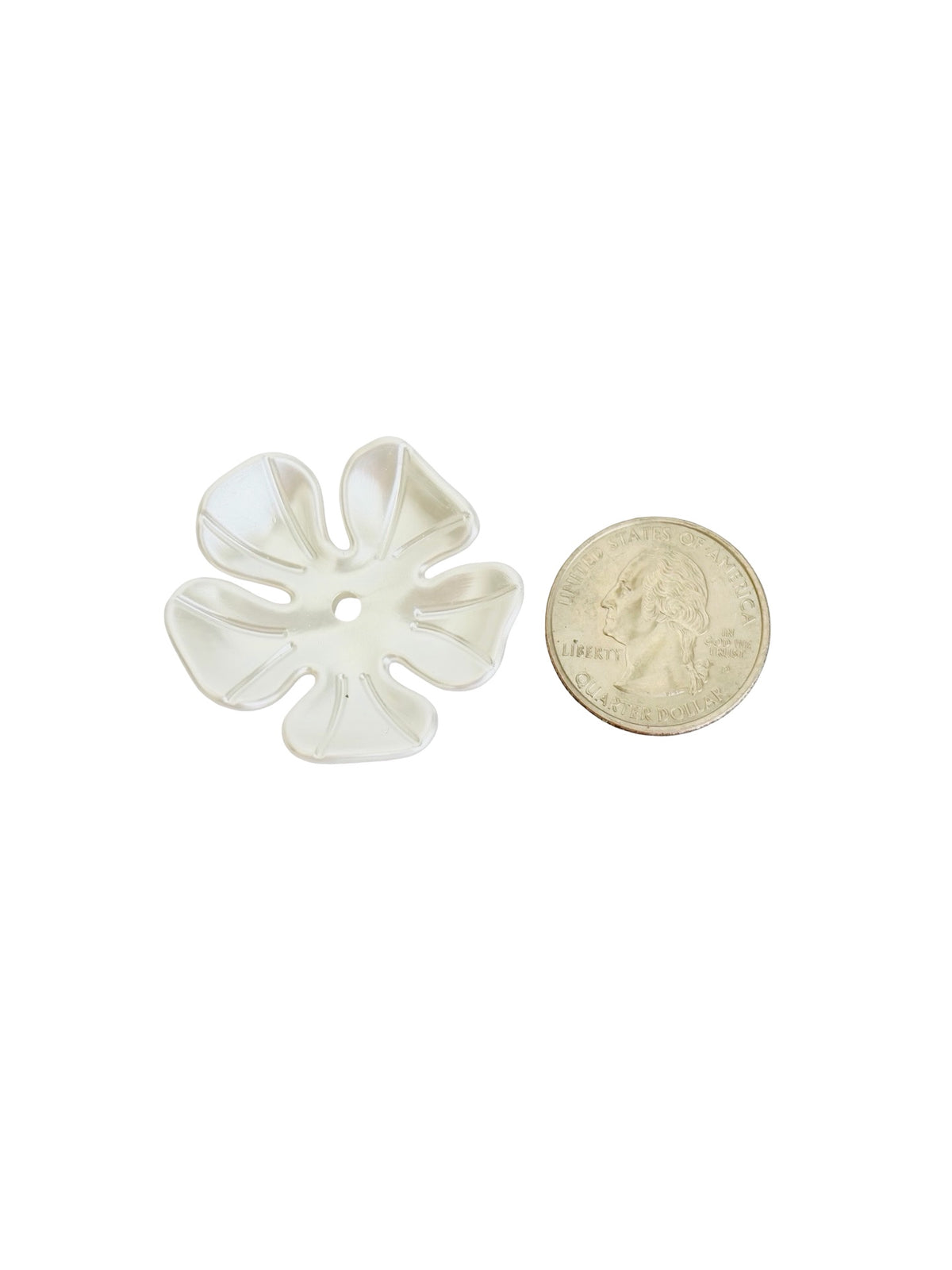 39mm Large Acrylic Faux Pearl 5-Petal Flower Beads • Statement Pearl Flower Beads for Jewelry Making & Crafts