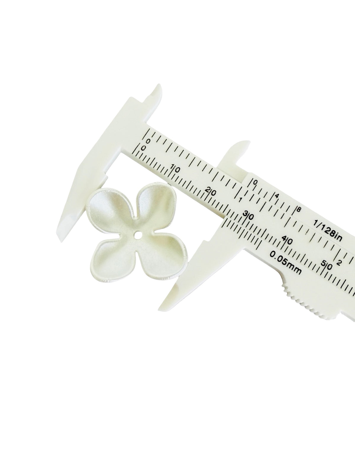 27mm Acrylic Faux Pearl 4-Petal Flower Beads • Large Flower Beads for Jewelry Making & Crafts