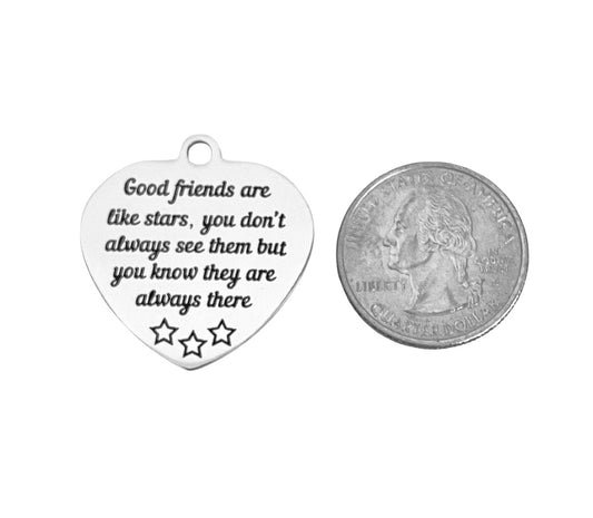 Large Stainless Steel Friendship Charm  Pre-Engraved