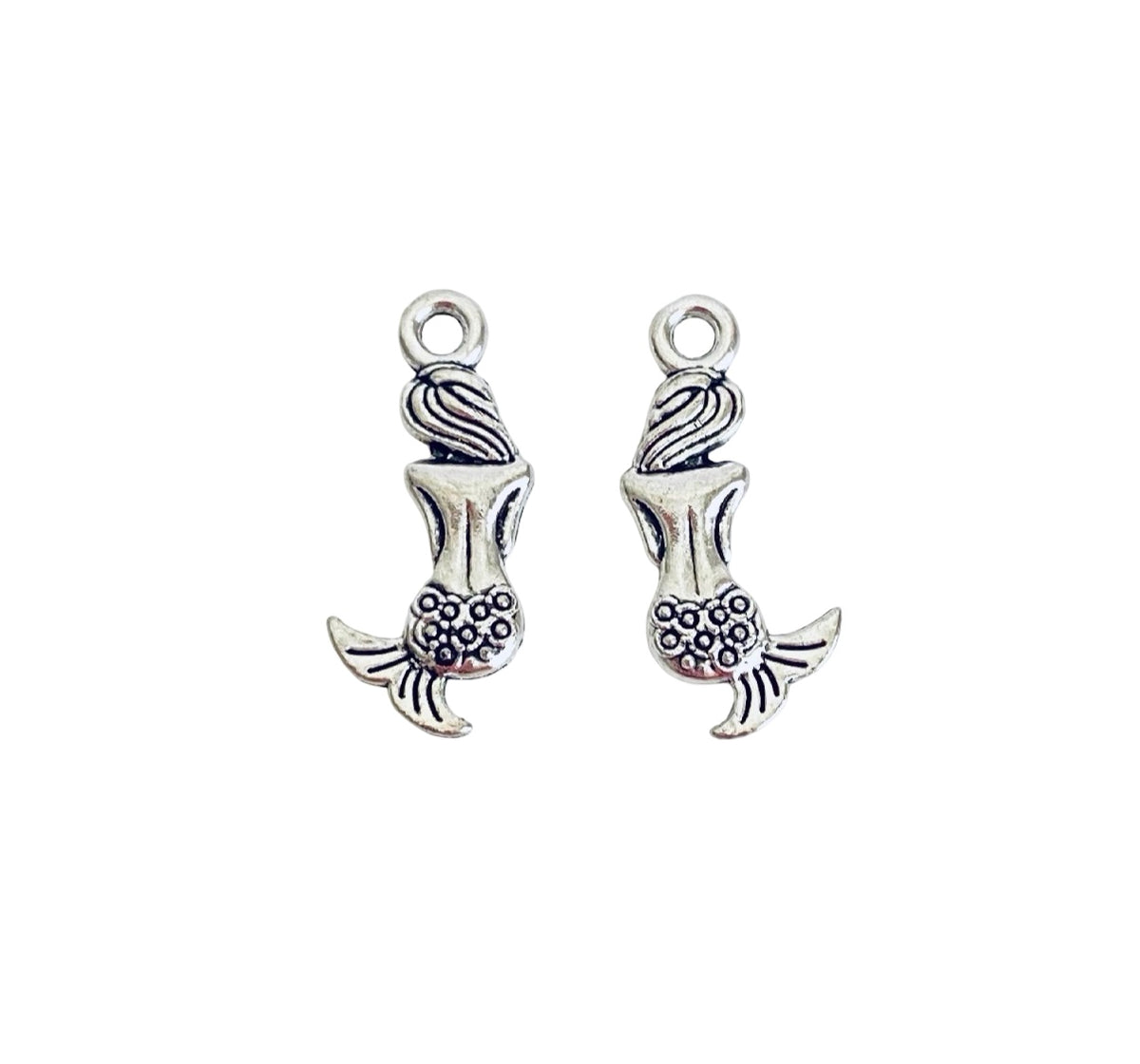 Base Metal Tiny Mermaid Charm