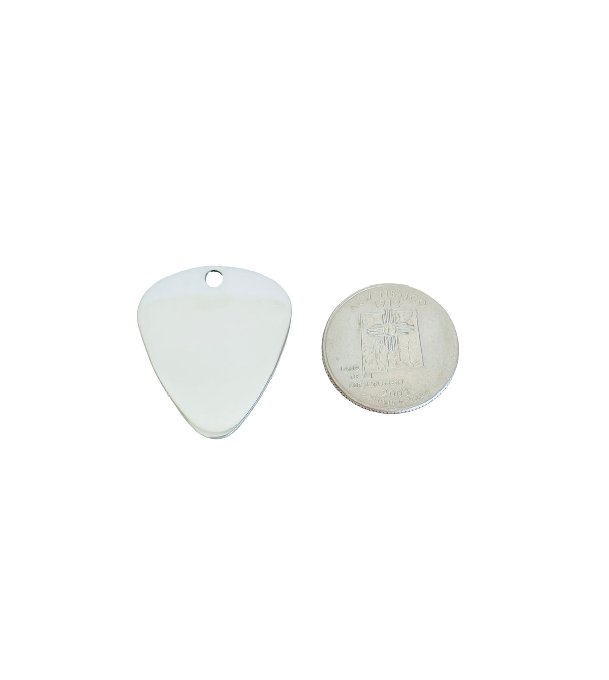 Shiny Stainless Steel Guitar Pick Blanks • 32mm x 28mm