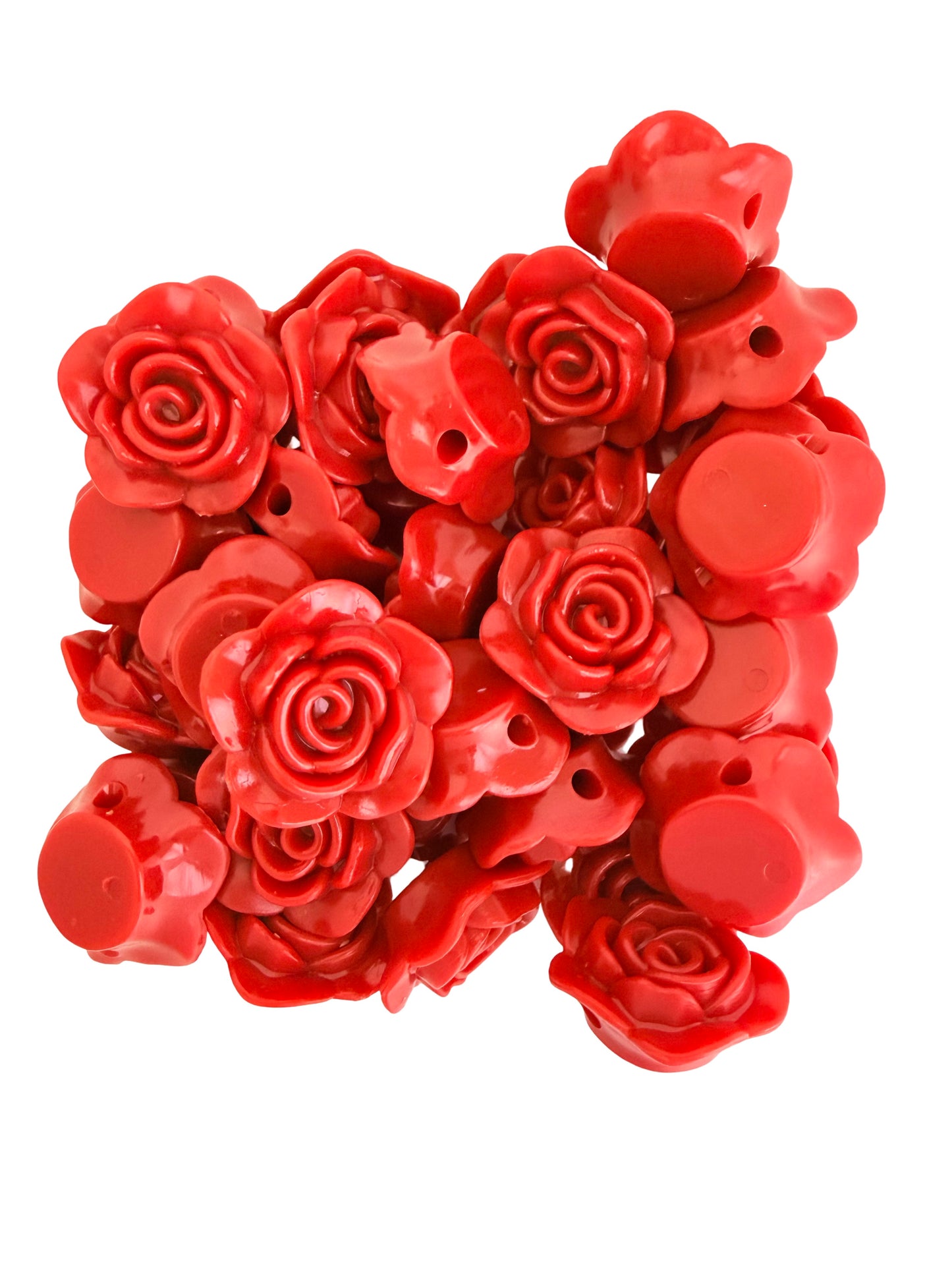 Large Acrylic Rose Flower Beads • Floral Beads for Jewelry Making