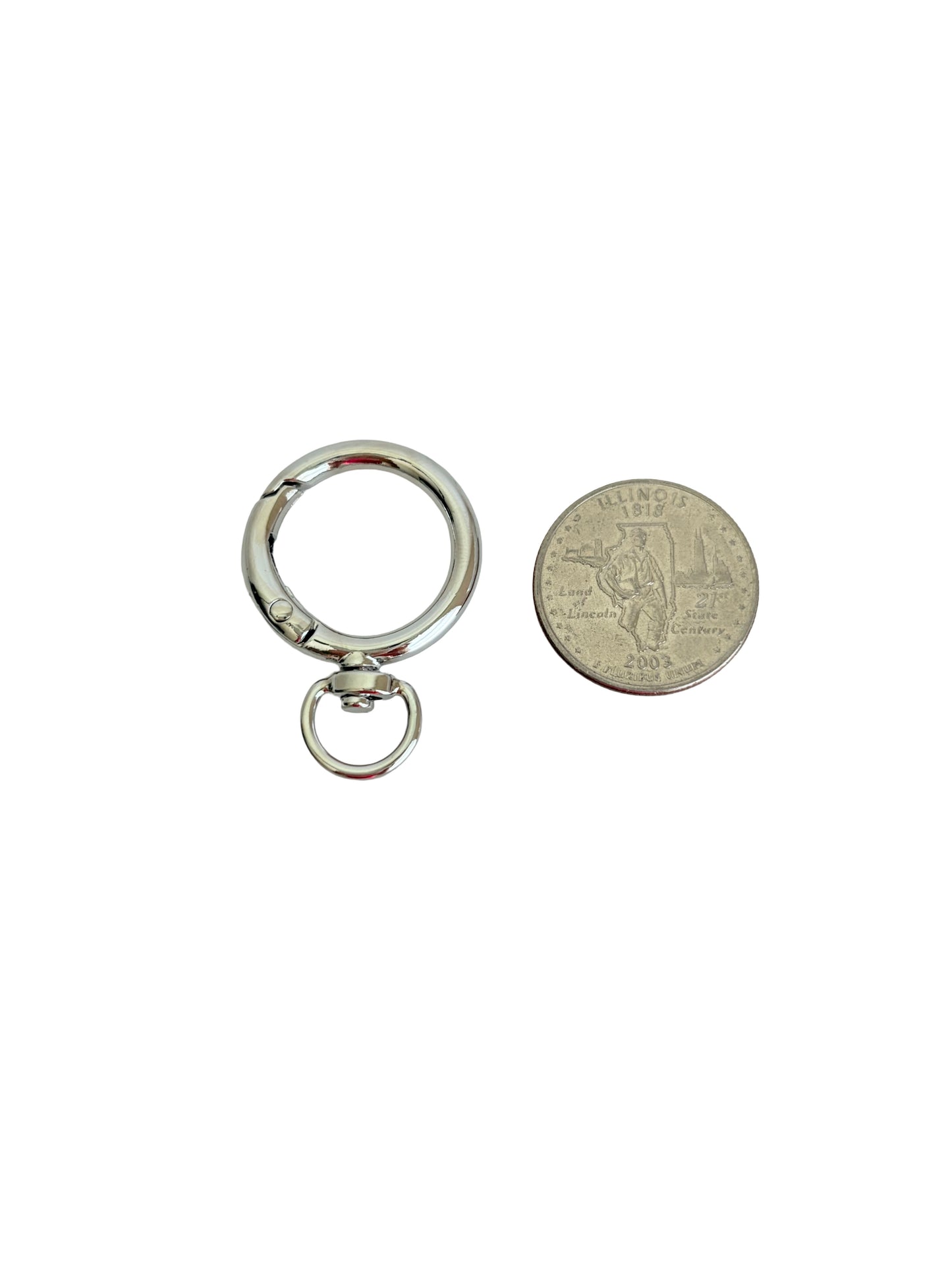 Base Metal Round Clip-On O-Ring Clasp • Silver & Champagne Gold