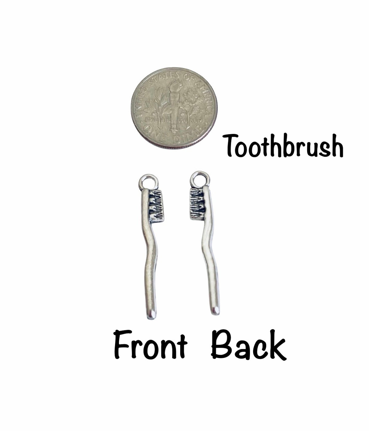 Base Metal Dentist Charms (Toothpaste • Floss • Toothbrush • Tooth)