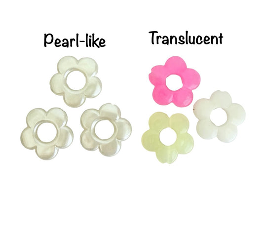 19mm Flower Beads • Faux Pearl or Random Color Flower Beads for Jewelry Making