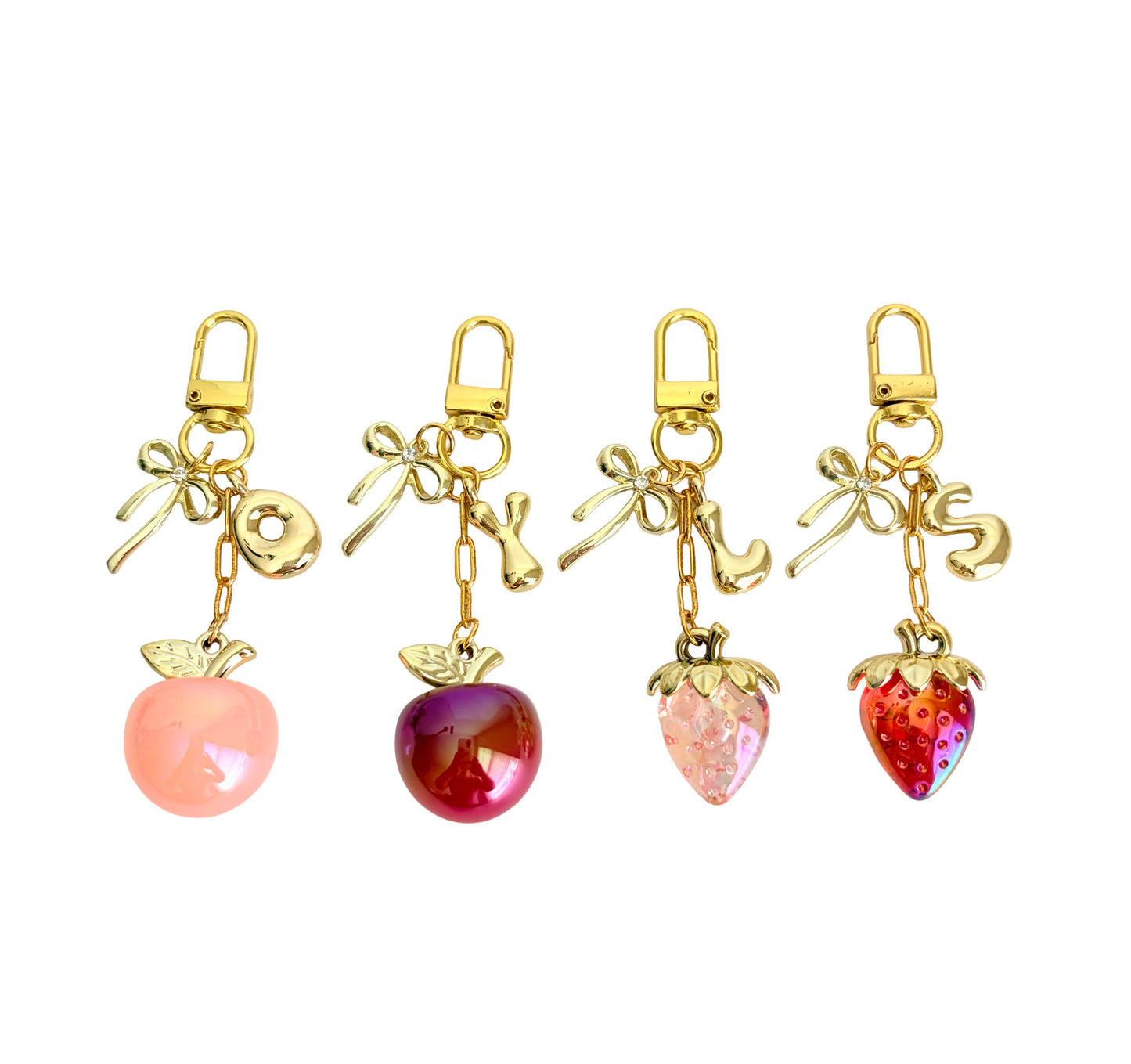 Personalized Apple or Strawberry Bag Charm
