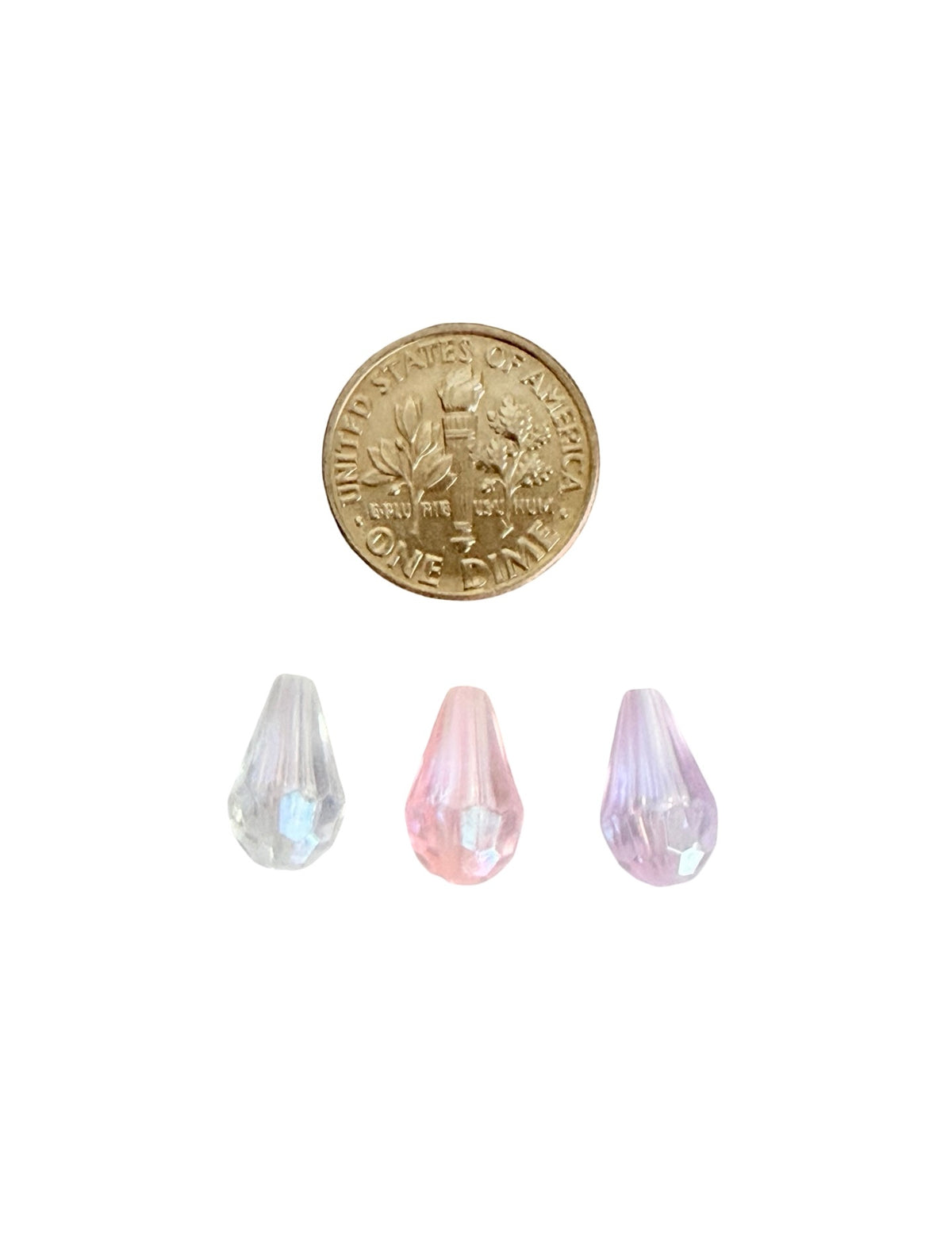 8x12mm Faceted Acrylic Teardrop Beads • White, Pink & Lavender AB • Jewelry Making