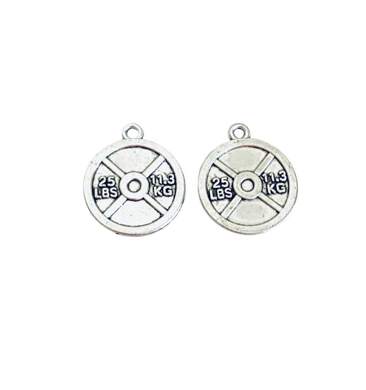 Base Metal Dumbbell Plate Charm