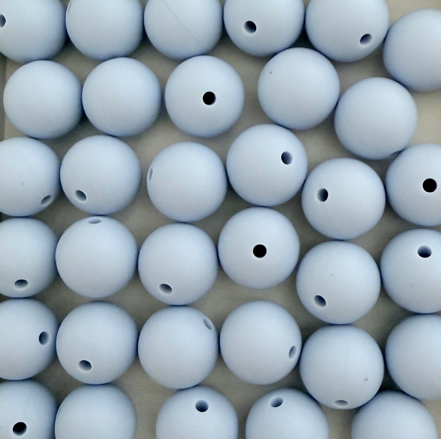 15mm Light Blue Silicone Beads • Round Beads (Sold Per Piece) for Jewelry Making, Keychains & DIY Crafts