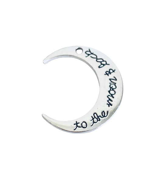 Base Metal Large Crescent Moon Charm
