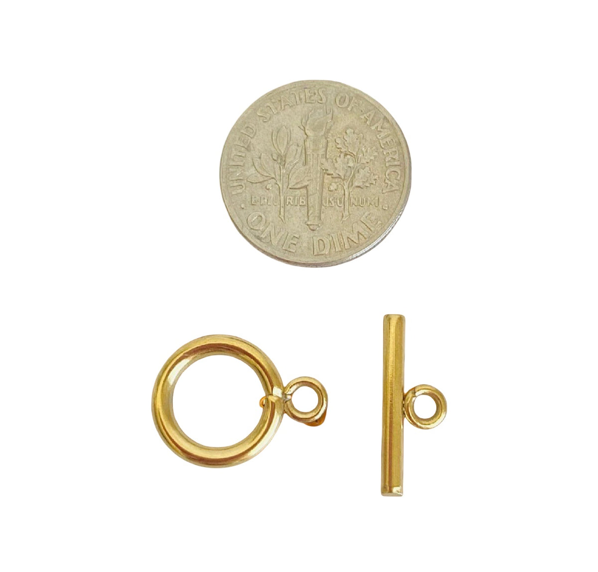 12mm Toggle Clasp • Stainless Steel • Gold over Stainless Steel