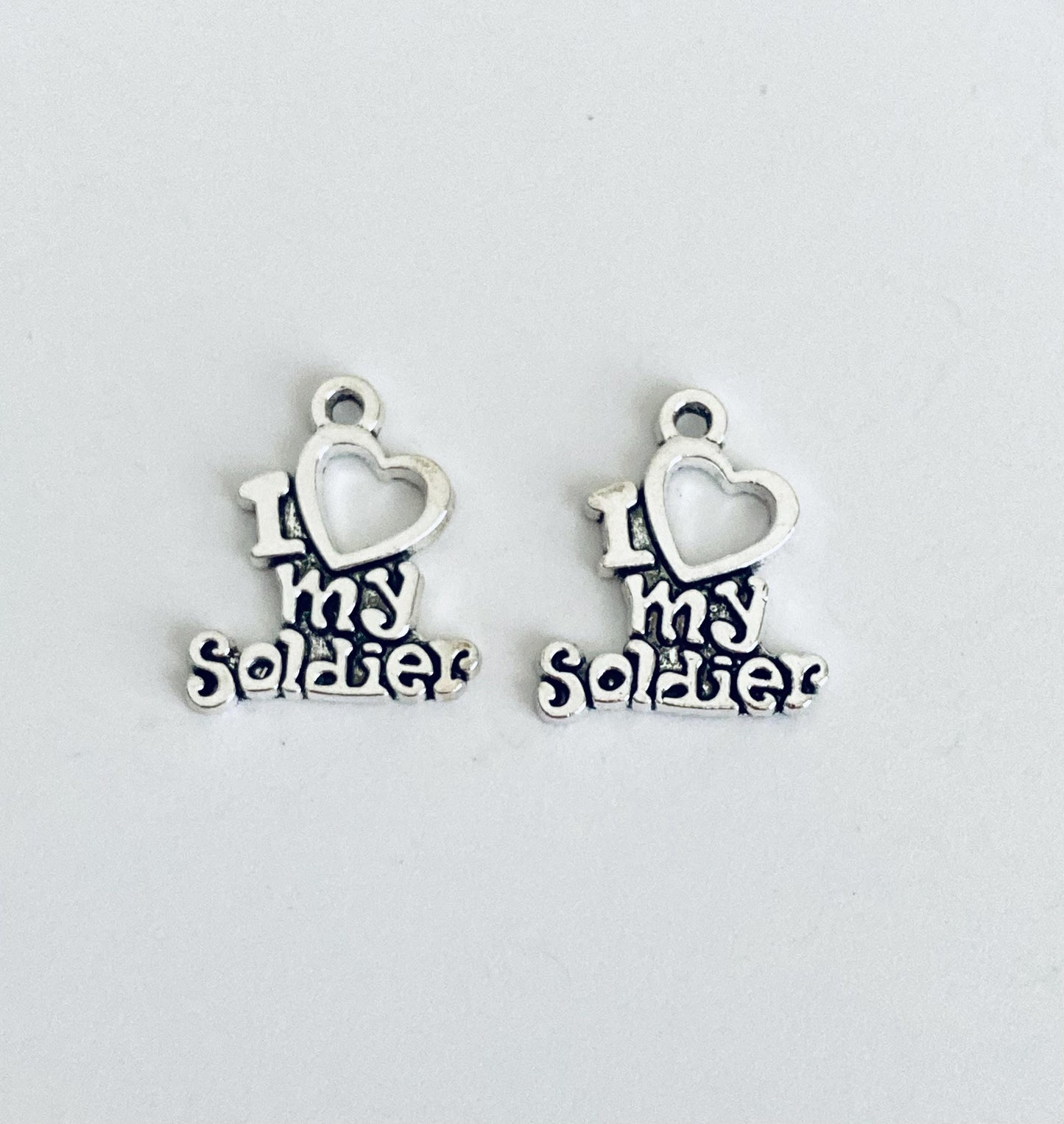 I Love My Soldier Charm
