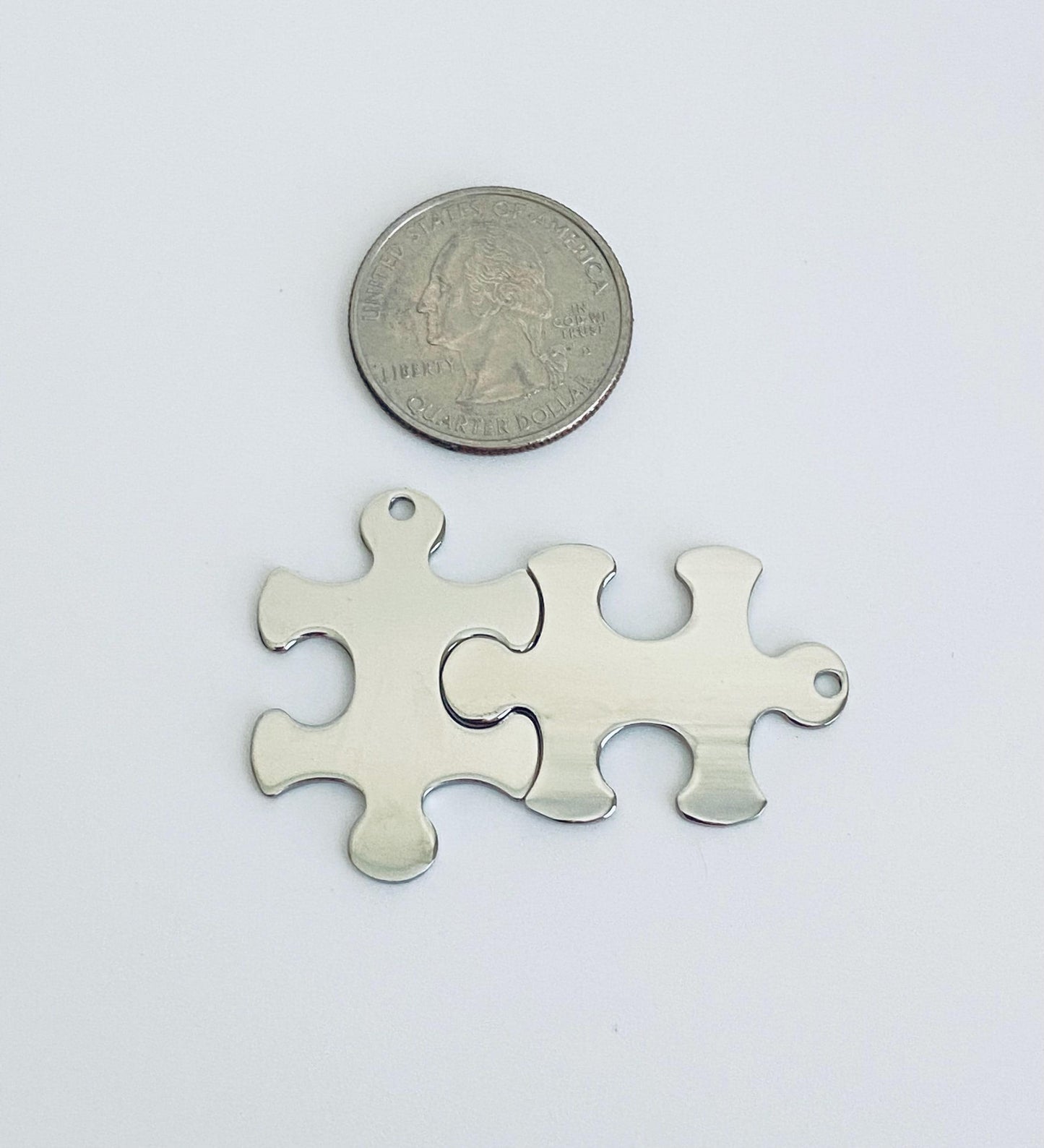 Stainless Steel Puzzle Pendant Blank (23x33mm) – Custom Engravable Jewelry & Craft Supplies