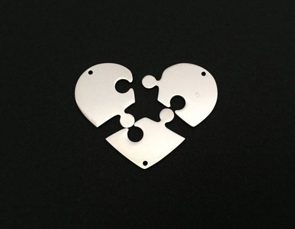 Engravable Stainless Steel Broken Heart Blanks