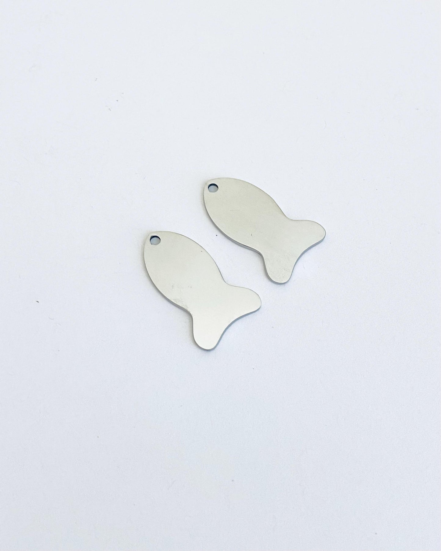 Stainless Steel Fish Tag Blank with Polished Finish • Engravable Fish Pendant for Jewelry Making, Keychains & Custom Gifts
