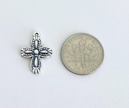 Base Metal Vintage Style Cross Charm